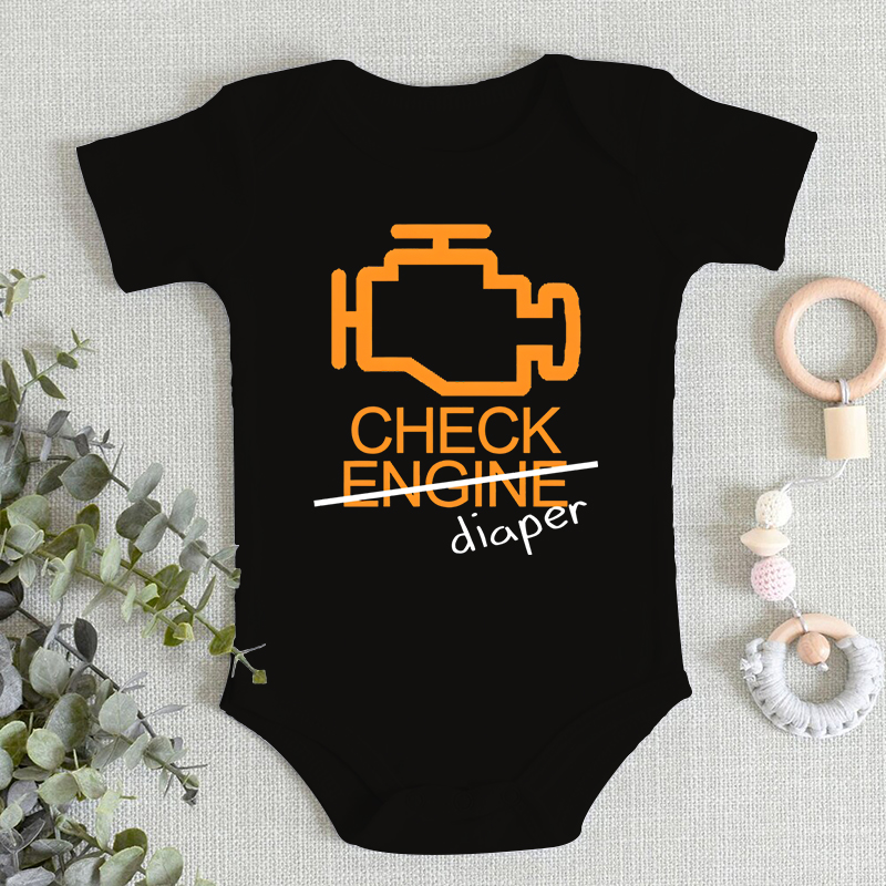 Baby Clothing Gender Neutral - Funny Check Diaper Letter Design Skin